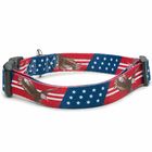All Seasons Polyester Dog Collar Buckle Type Customized American Flag Design