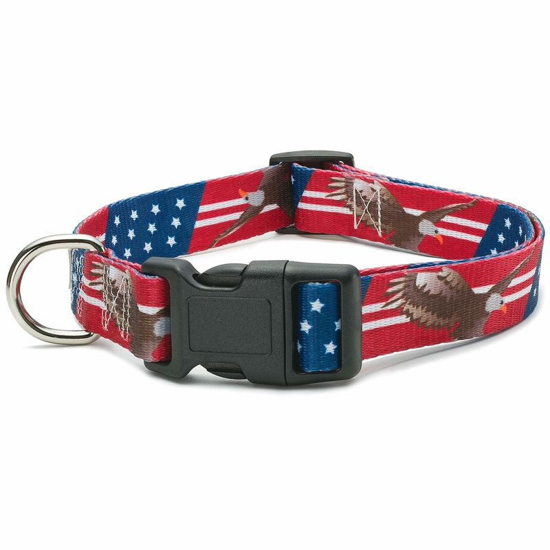 All Seasons Polyester Dog Collar Buckle Type Customized American Flag Design